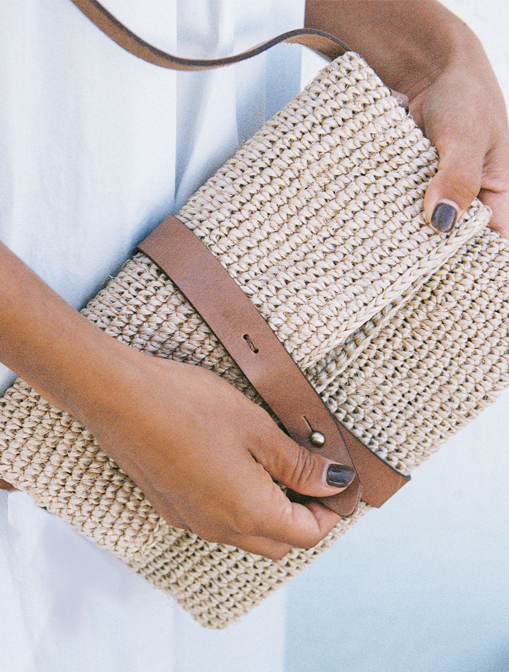 Rosa Woven Satchel Bag | Natural