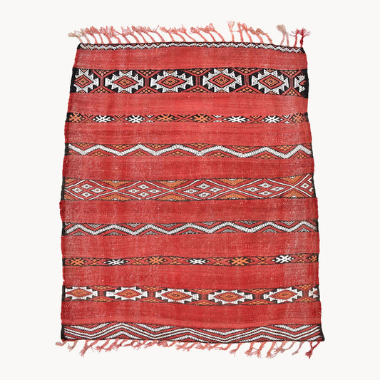 Moha Vintage Moroccan Kilim Rug  | 3’3” x 4’2”