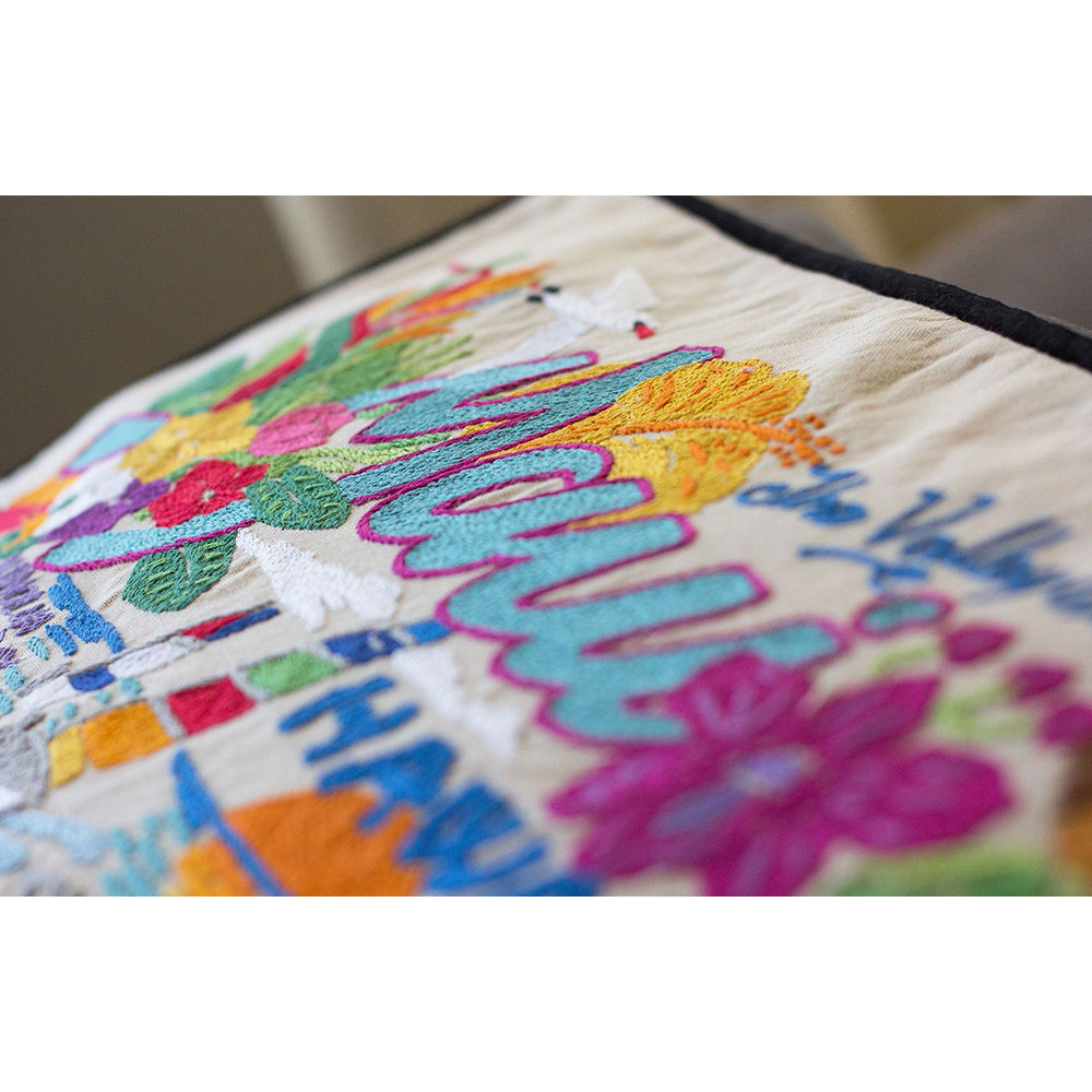 Maui Hand-Embroidered Pillow