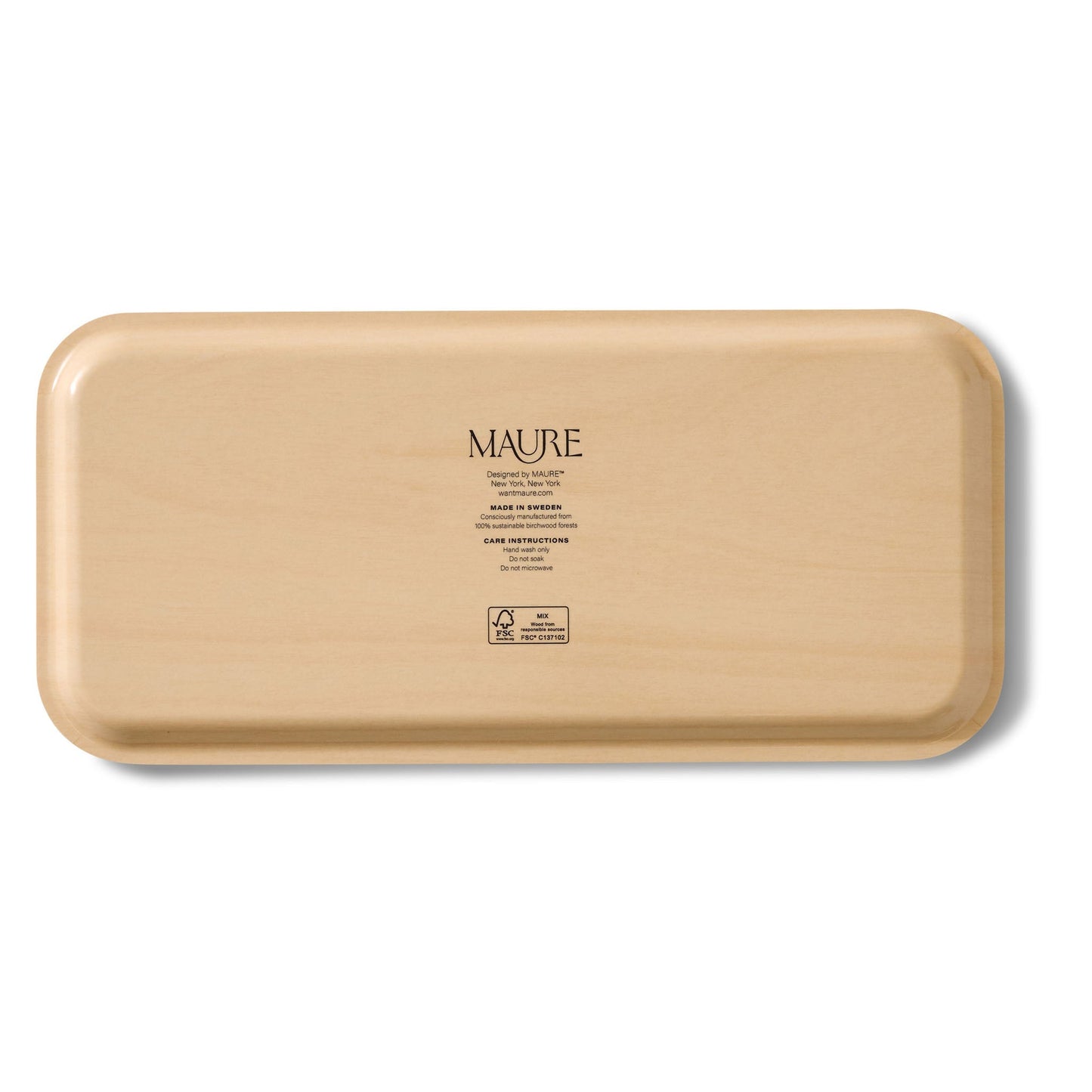 Birds and Bees Narrow Birchwood Small Decorative Tray