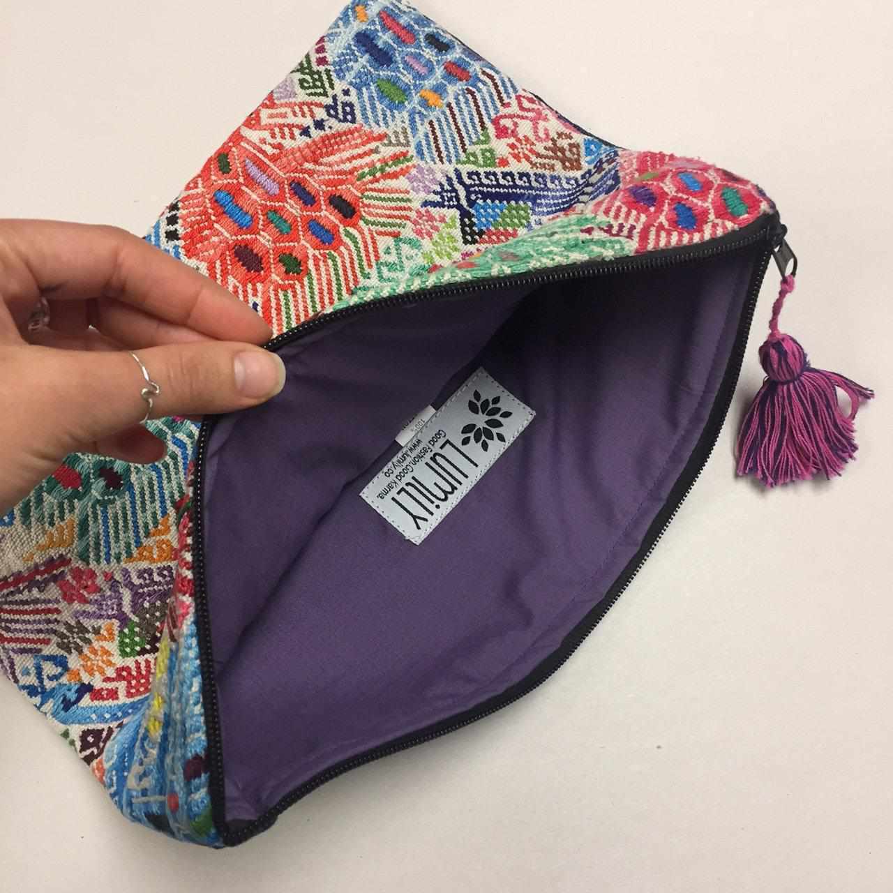 Maya Up-cycled Huipil Cosmetic One-of-a-Kind Bag - Guatemala - Osadia Concept Store