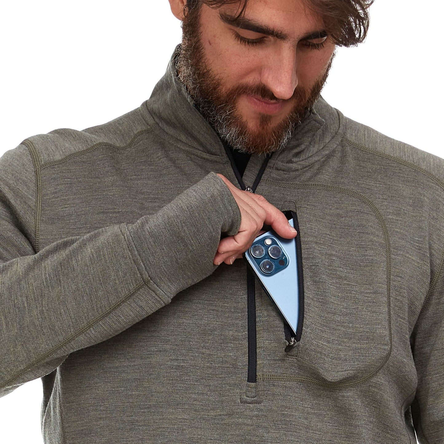 Heavyweight Men's Wool 1/4 Zip - 100% Merino Wool - Osadia Concept Store