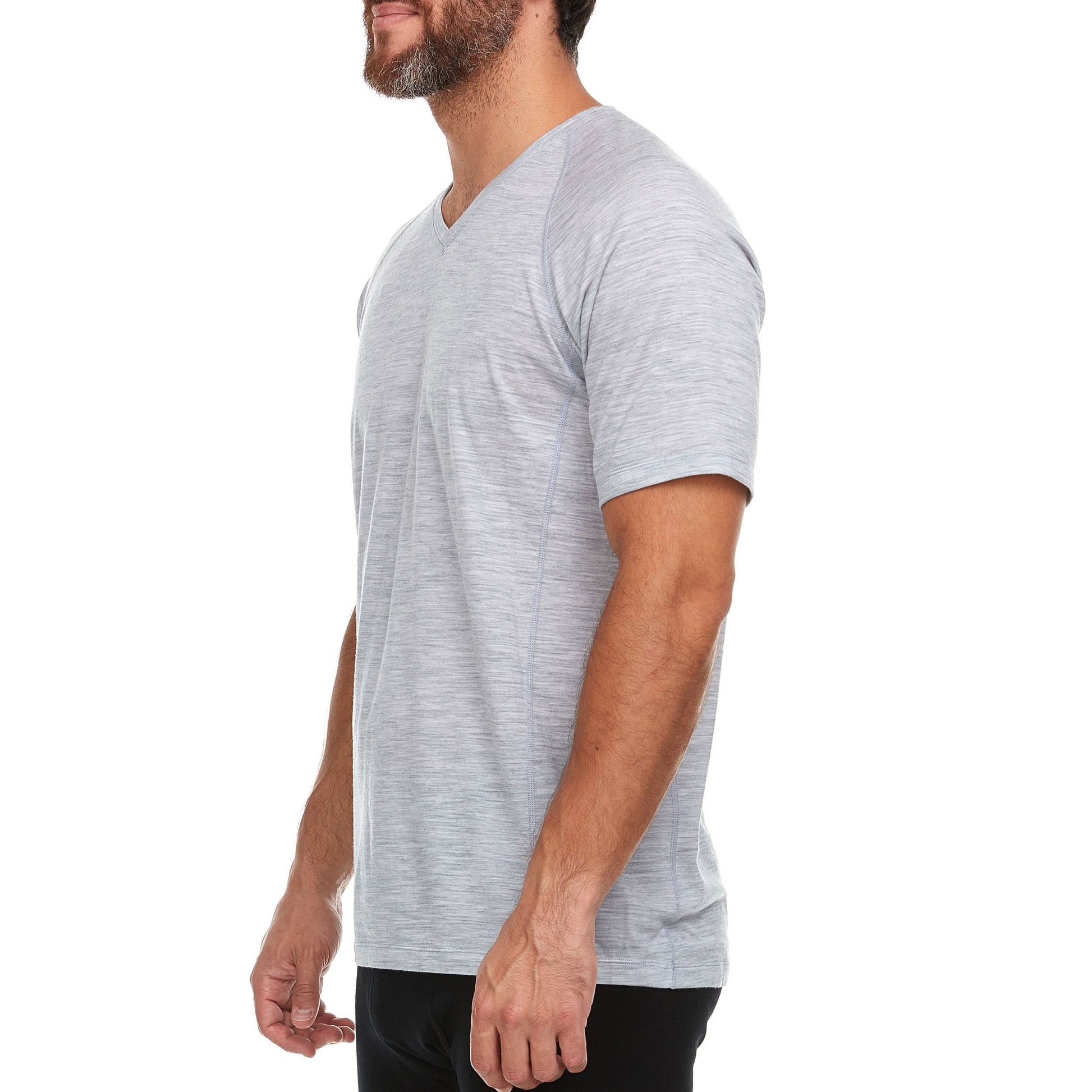 Men's Merino Wool V-Neck T-Shirt - Microweight - Osadia Concept Store