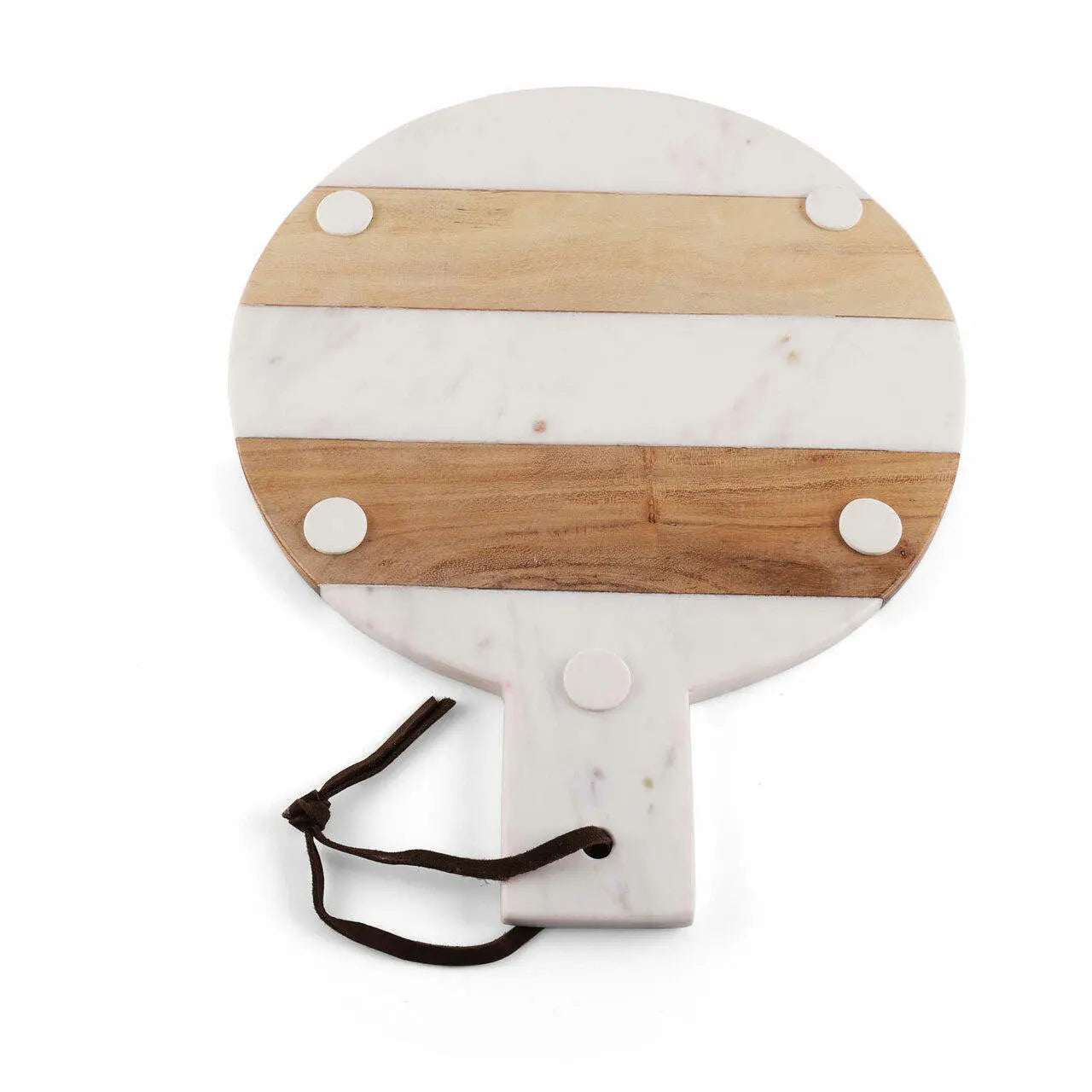 Mez Round Marble Wood Paddle Charcuterie Board