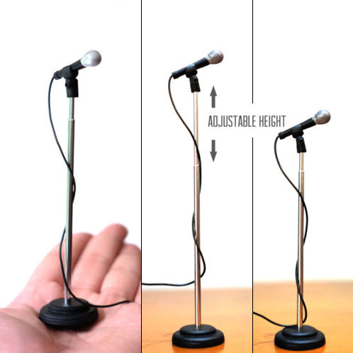 AXE HEAVEN® Miniature Microphone & Stand - Adjustable Height - Osadia Concept Store