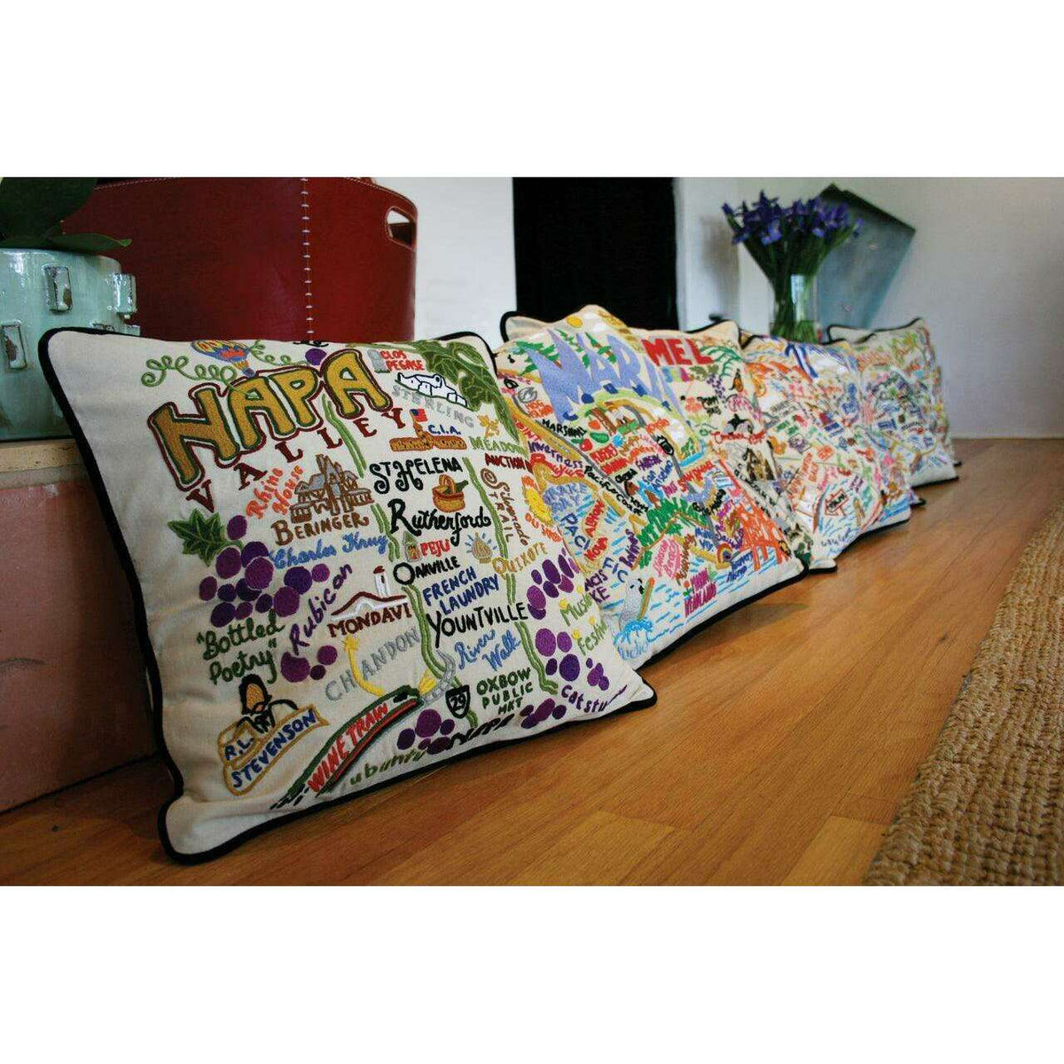 Minneapolis-St. Paul Hand-Embroidered Pillow