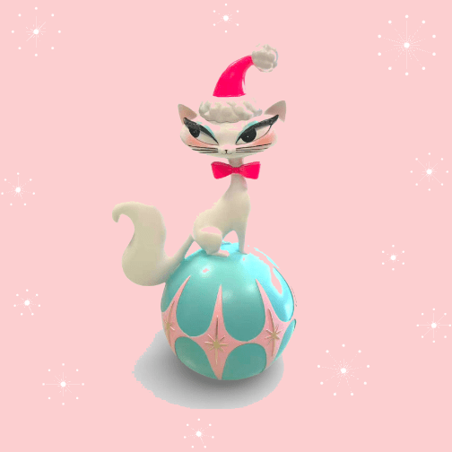 12" Swanky Christmas Kitty Figurine | Miss Fluff December Diamonds