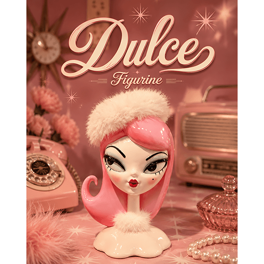 Dulce 15" Retro Pink Hair Candy Doll w/ White Fur Cap | Miss Fluff December Diamonds