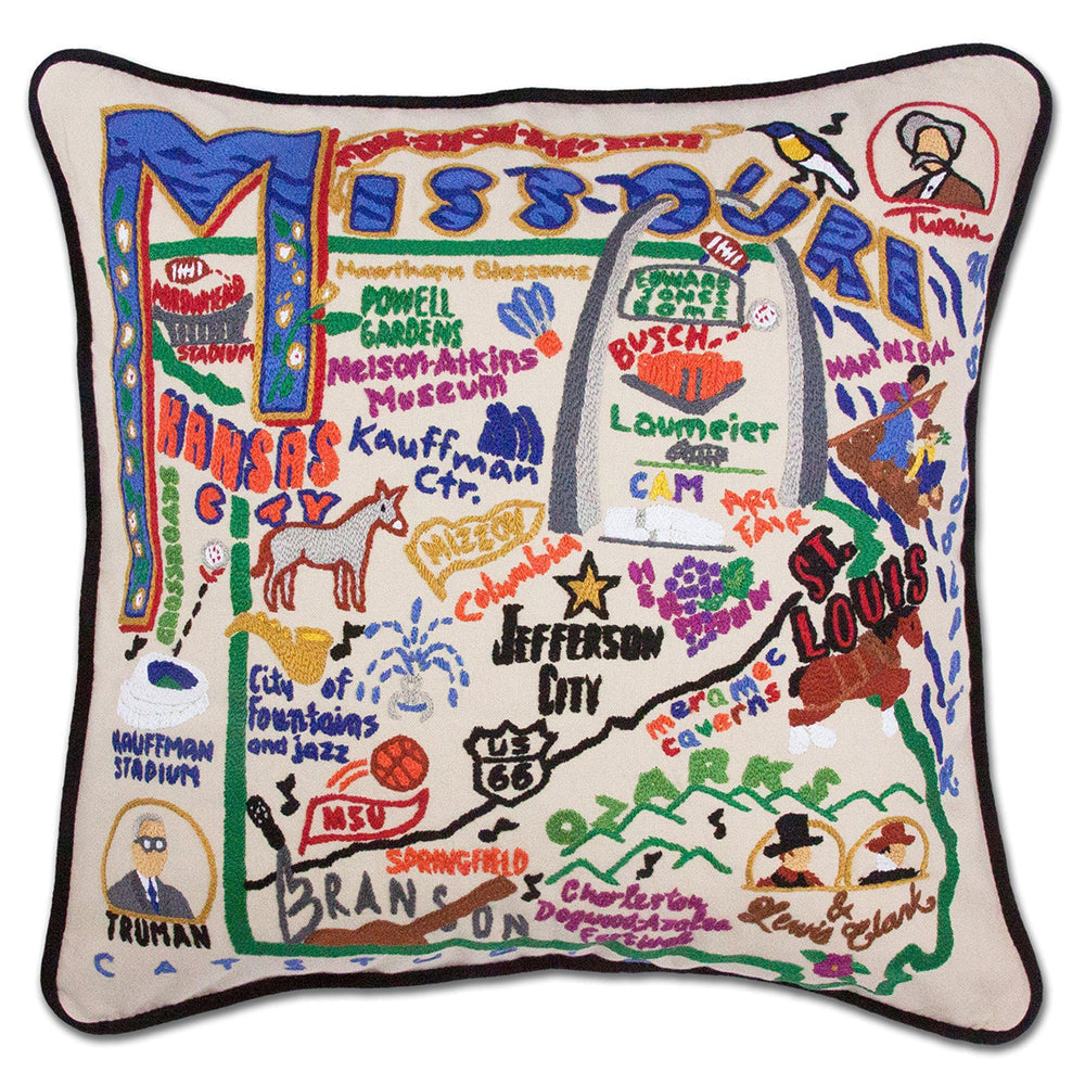 Missouri Hand-Embroidered Pillow