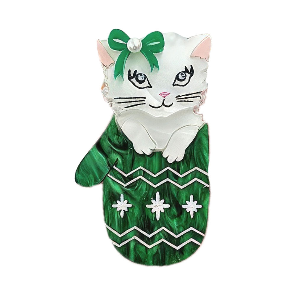 Mitten Kitten Brooch by Cherryloco