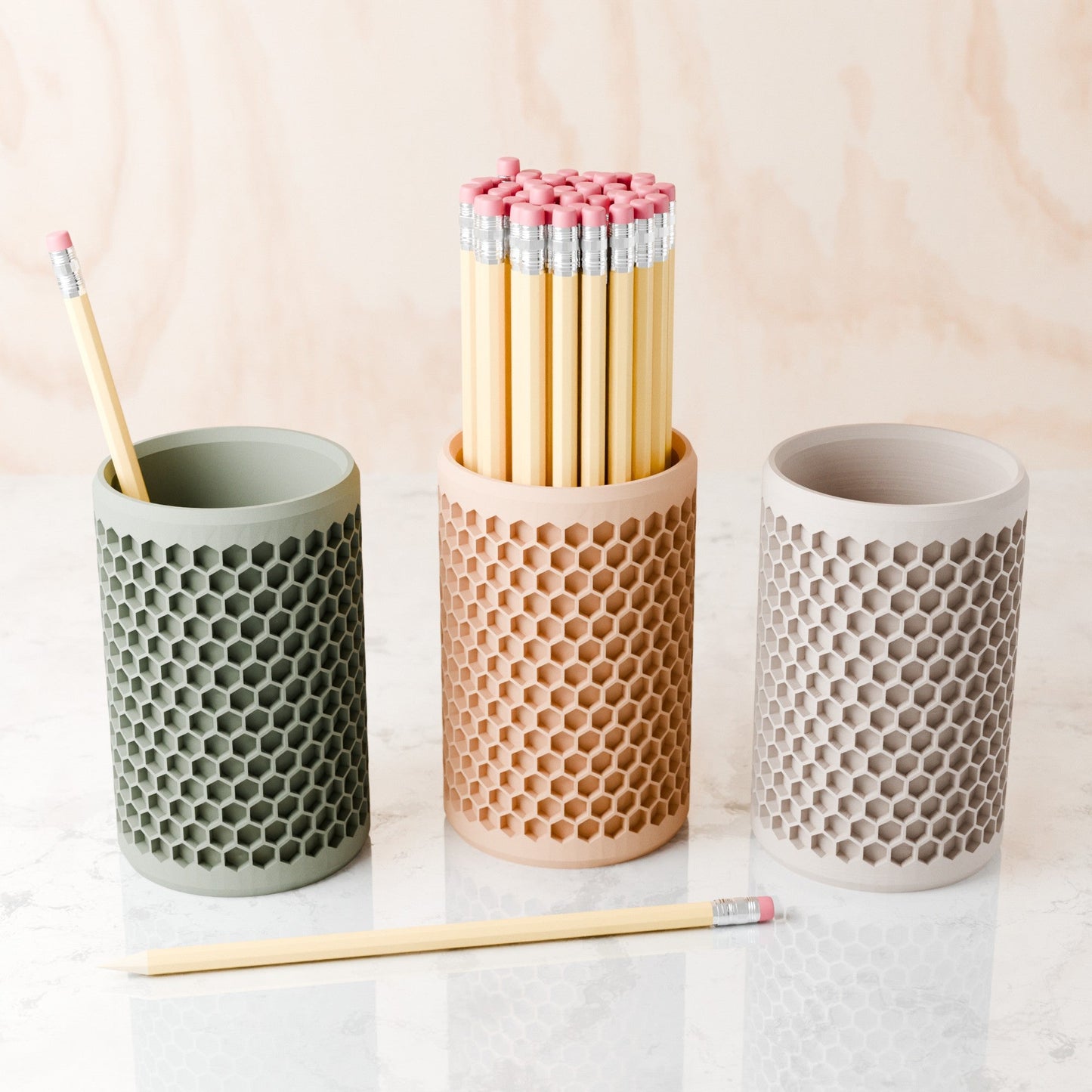 Modern Honeycomb Pencil Holder