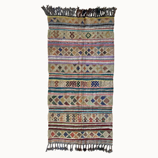 Sid Vintage Moroccan Kilim Rug | 4’1” x 8’9”