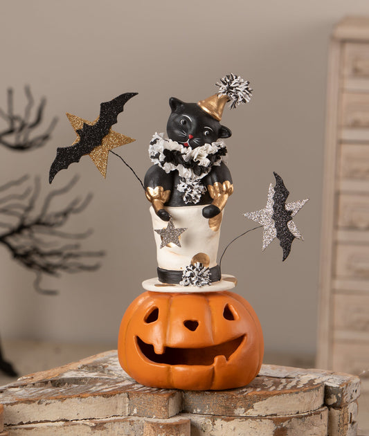 Top Hat Jack with Cat | Halloween Decor | Bethany Lowe