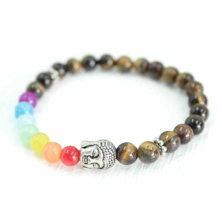Namaste Chakra Elastic Tiger Eye Bracelet - Thailand