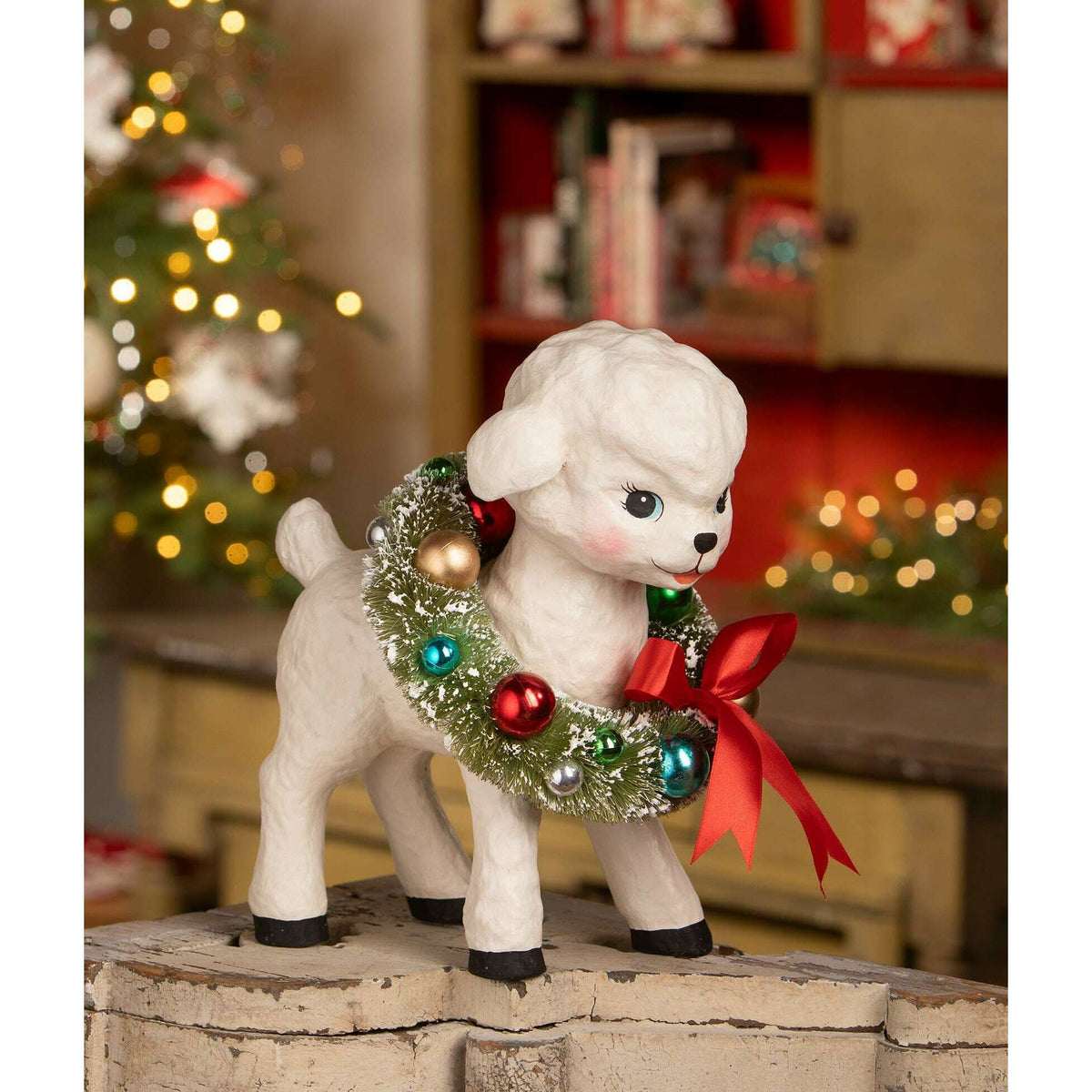 Noelle Lamb with Wreath ONE LEFT!!