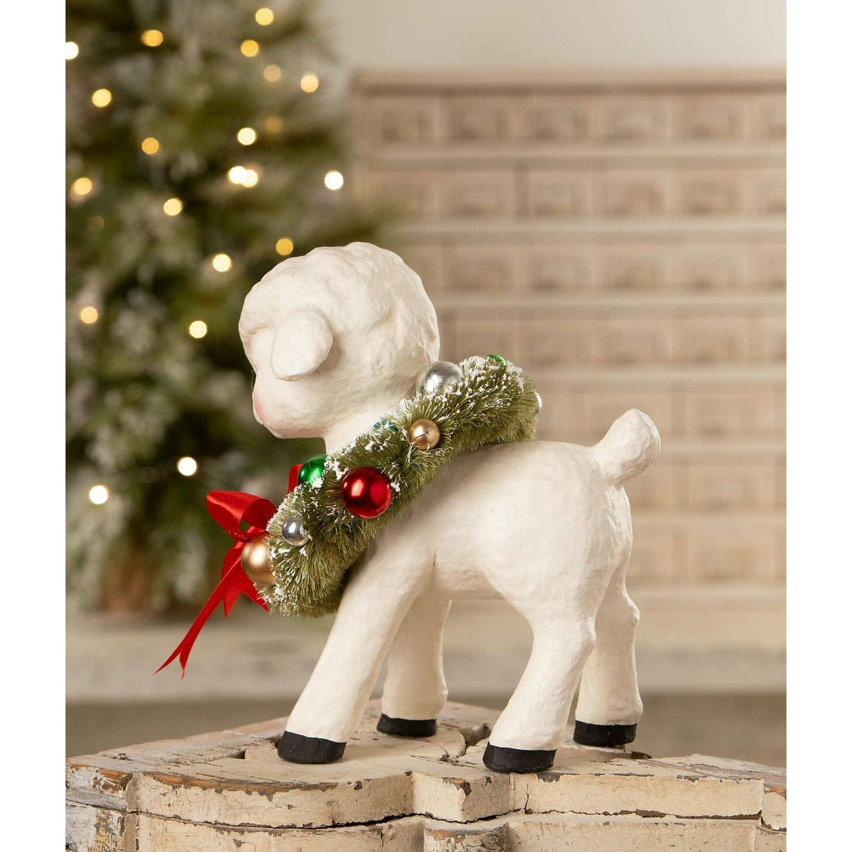 Noelle Lamb with Wreath ONE LEFT!!