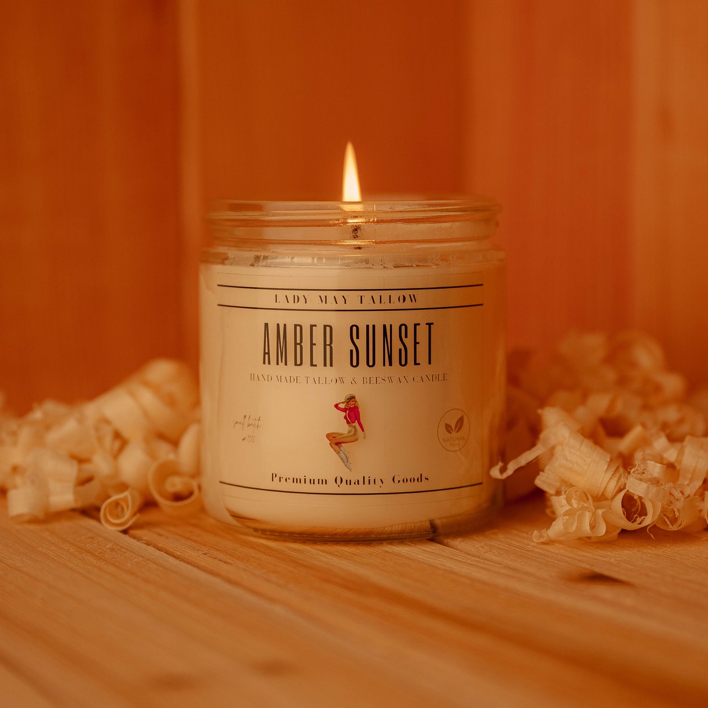 Seasonal Tallow & Beeswax Candle 16oz | Non Toxic Grass-Fed All-Natural Clean Burning