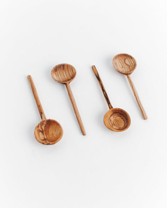 Olive Wood Condiment Spoon Set