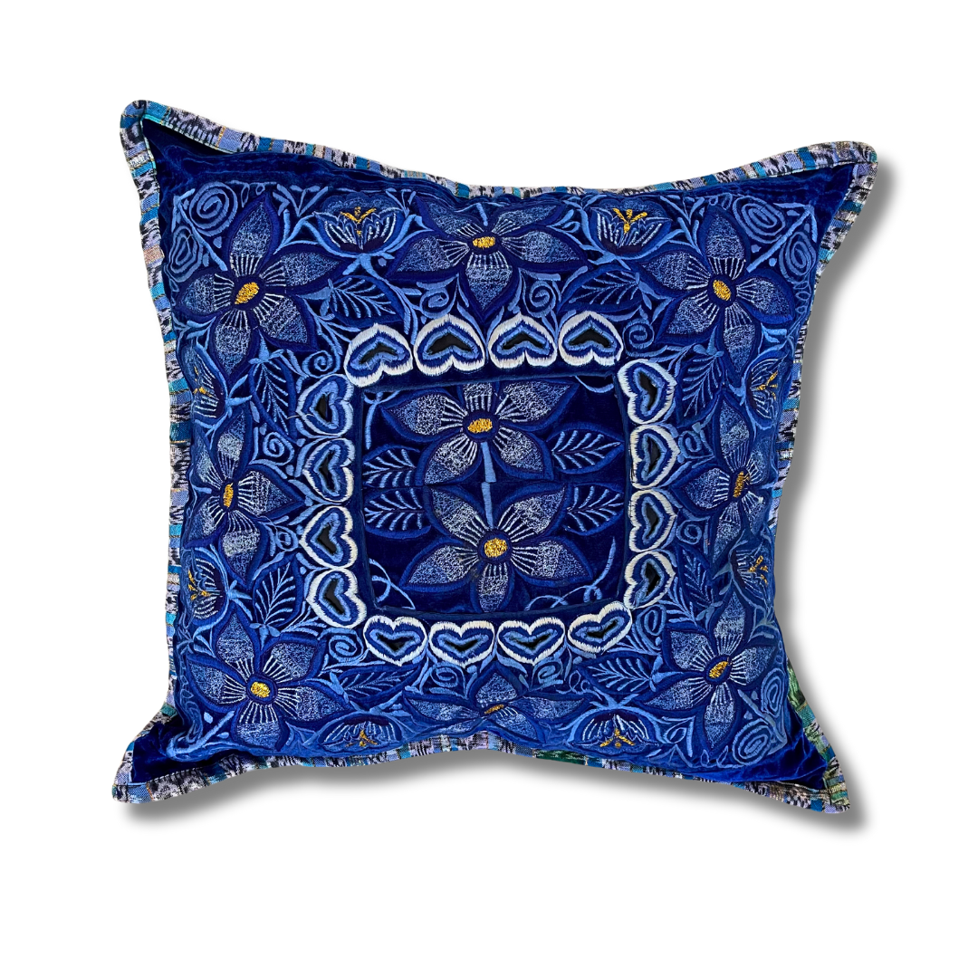 Up-cycled Maya Floral Pillow Cover - Guatemala