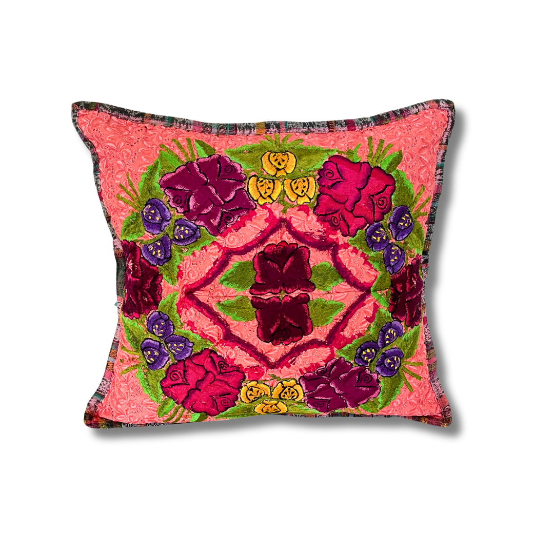 Up-cycled Maya Floral Pillow Cover - Guatemala