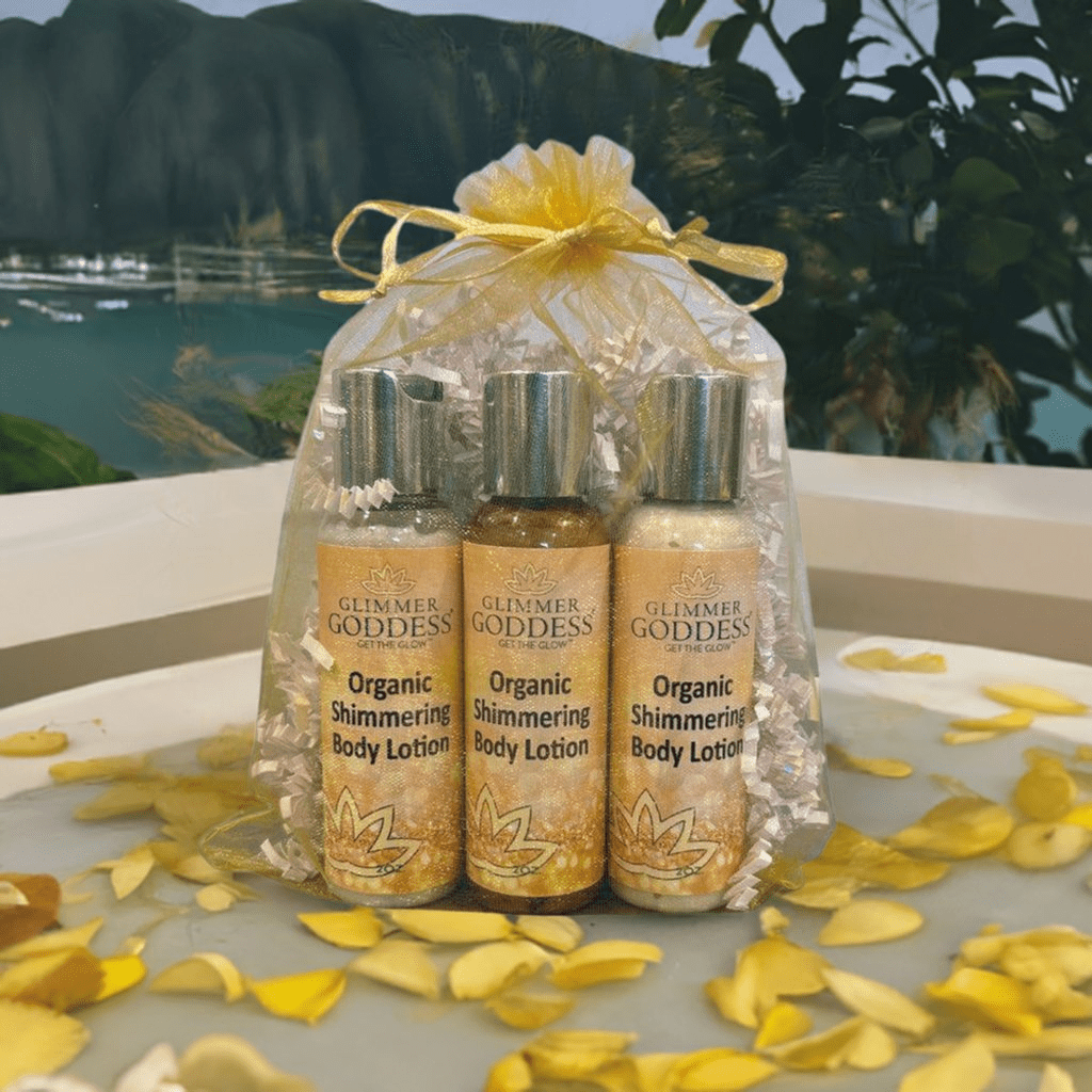 Organic Shimmer Body Lotion Mini Gift Set (Travel 2 oz x3)