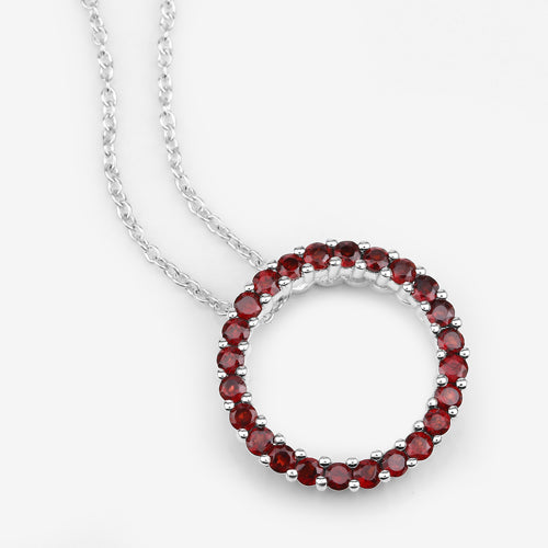 0.96 Carat Genuine Garnet .925 Sterling Silver Pendant