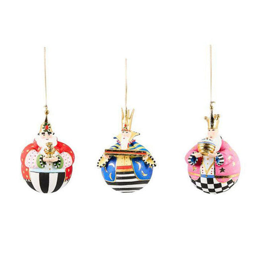Patience Brewster Nativity Jolly Wisemen Ball Ornaments, Set of 3 *NEW*