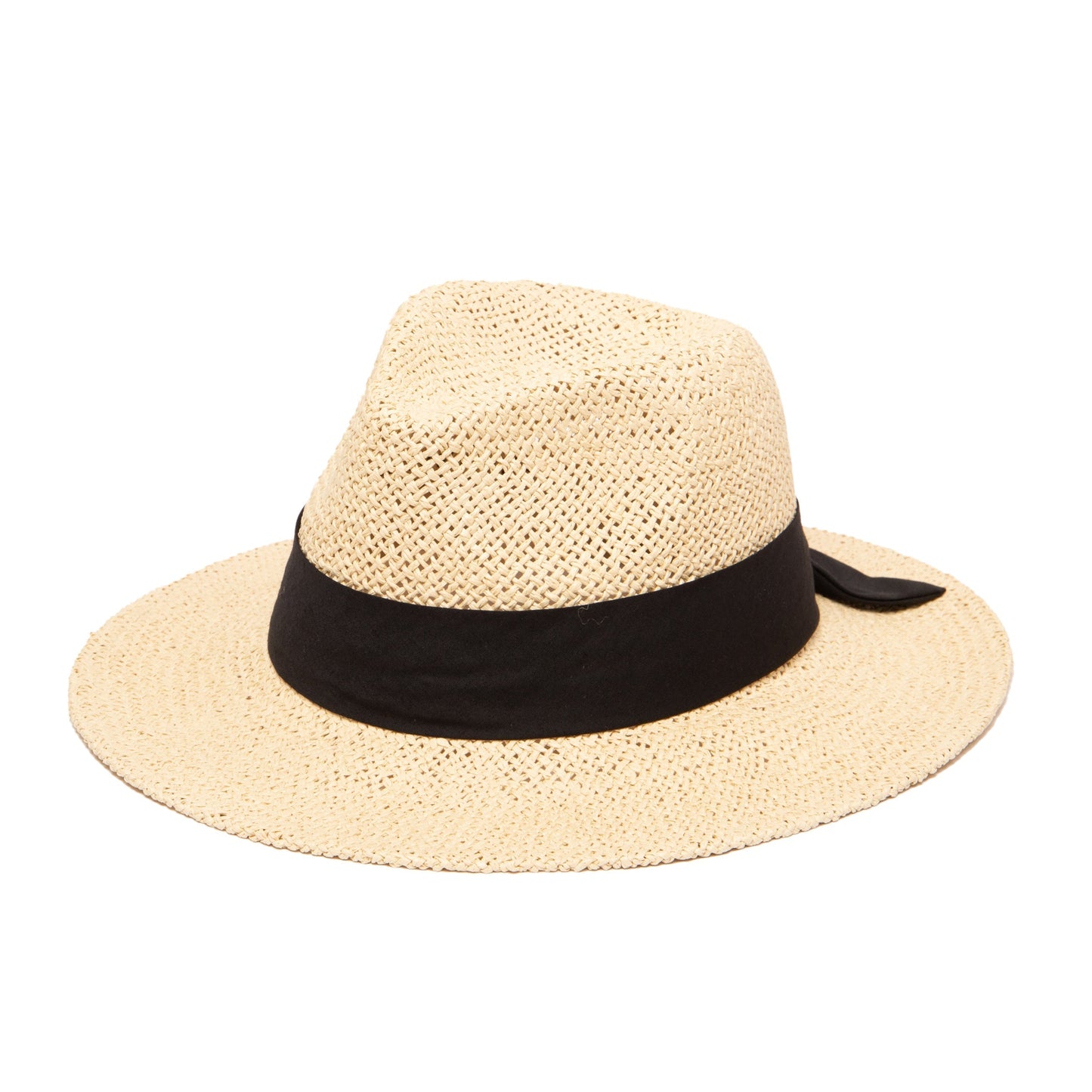 Women's Woven Paper Fedora With Back Knot Band