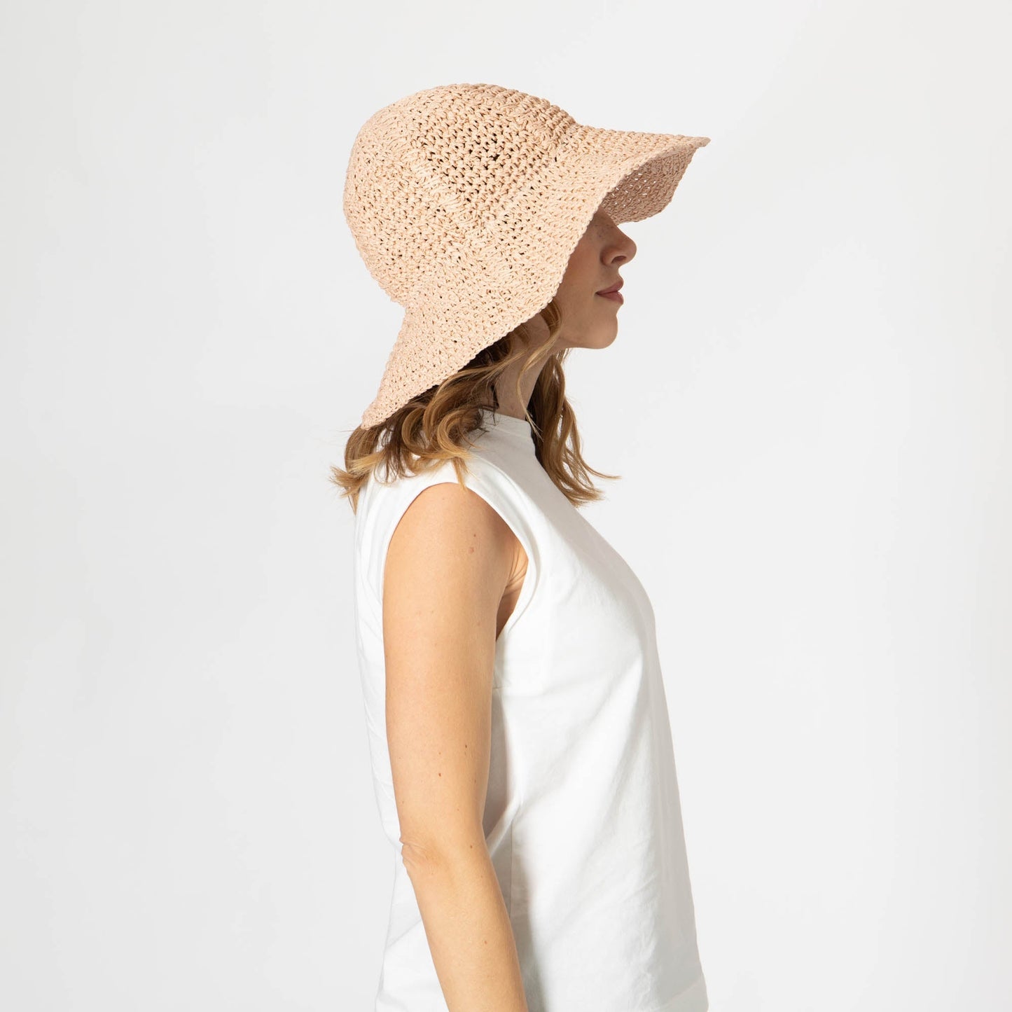 Women's Paper Crochet Floppy Bucket Hat