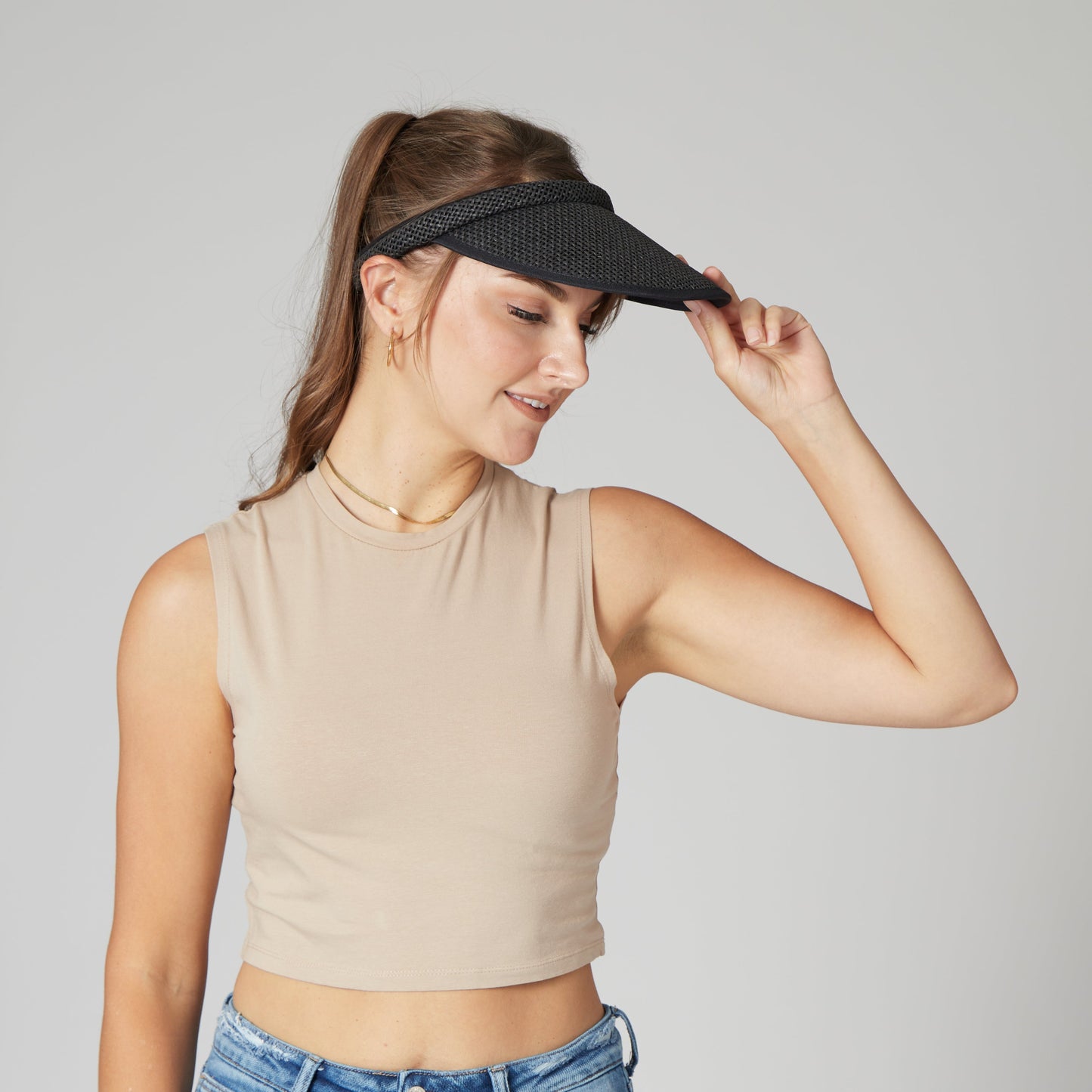 Women's Woven Paper Clip On Visor