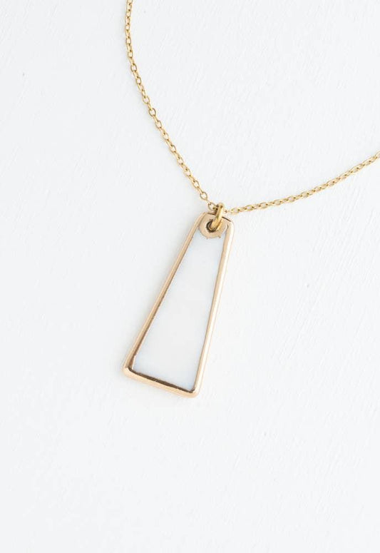 Pillar Mother of Pearl Necklace in Gold