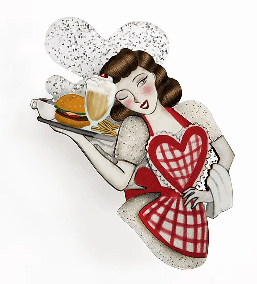 PinUp Waitress Brooch by Laliblue