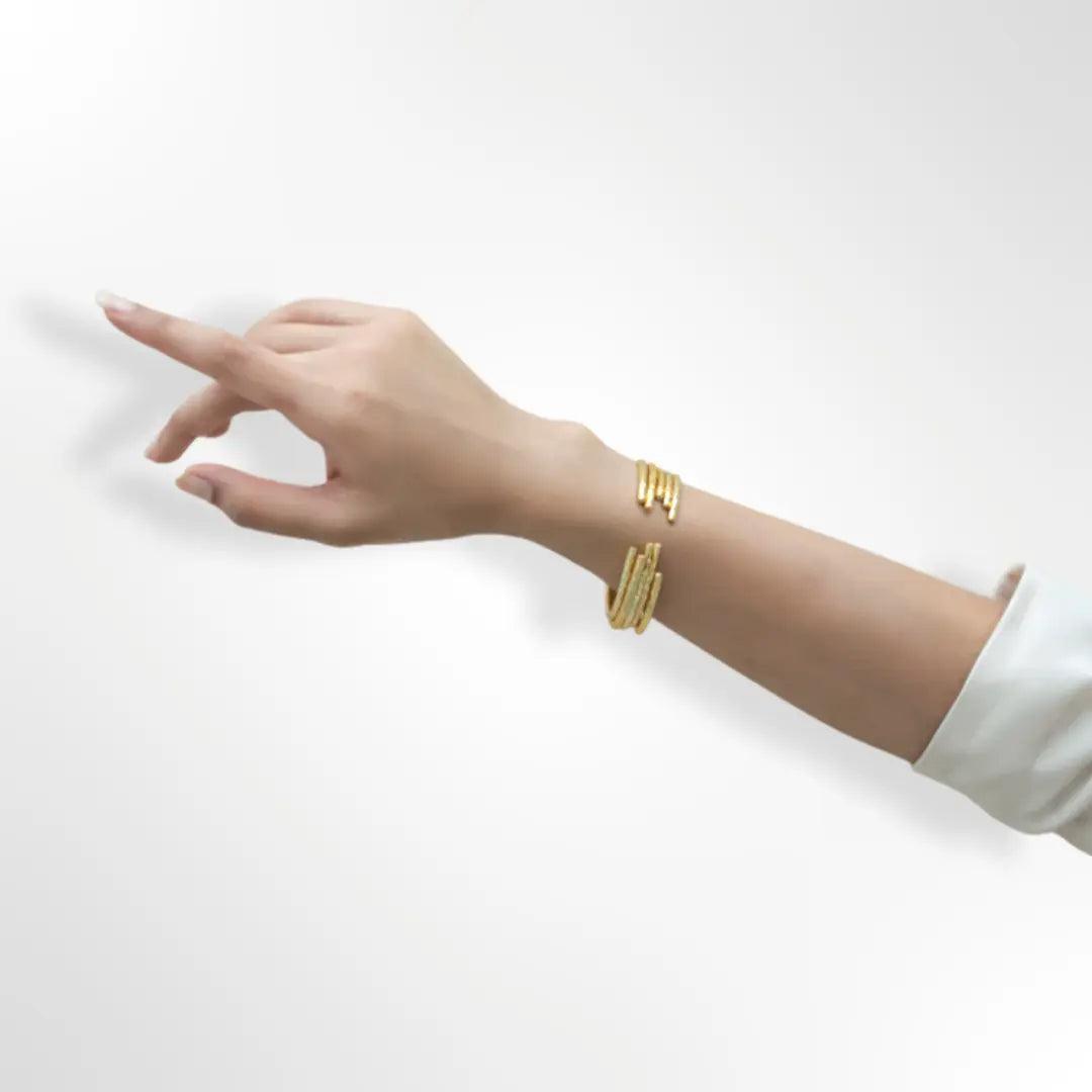 Hammered Gold Bangle Bracelet