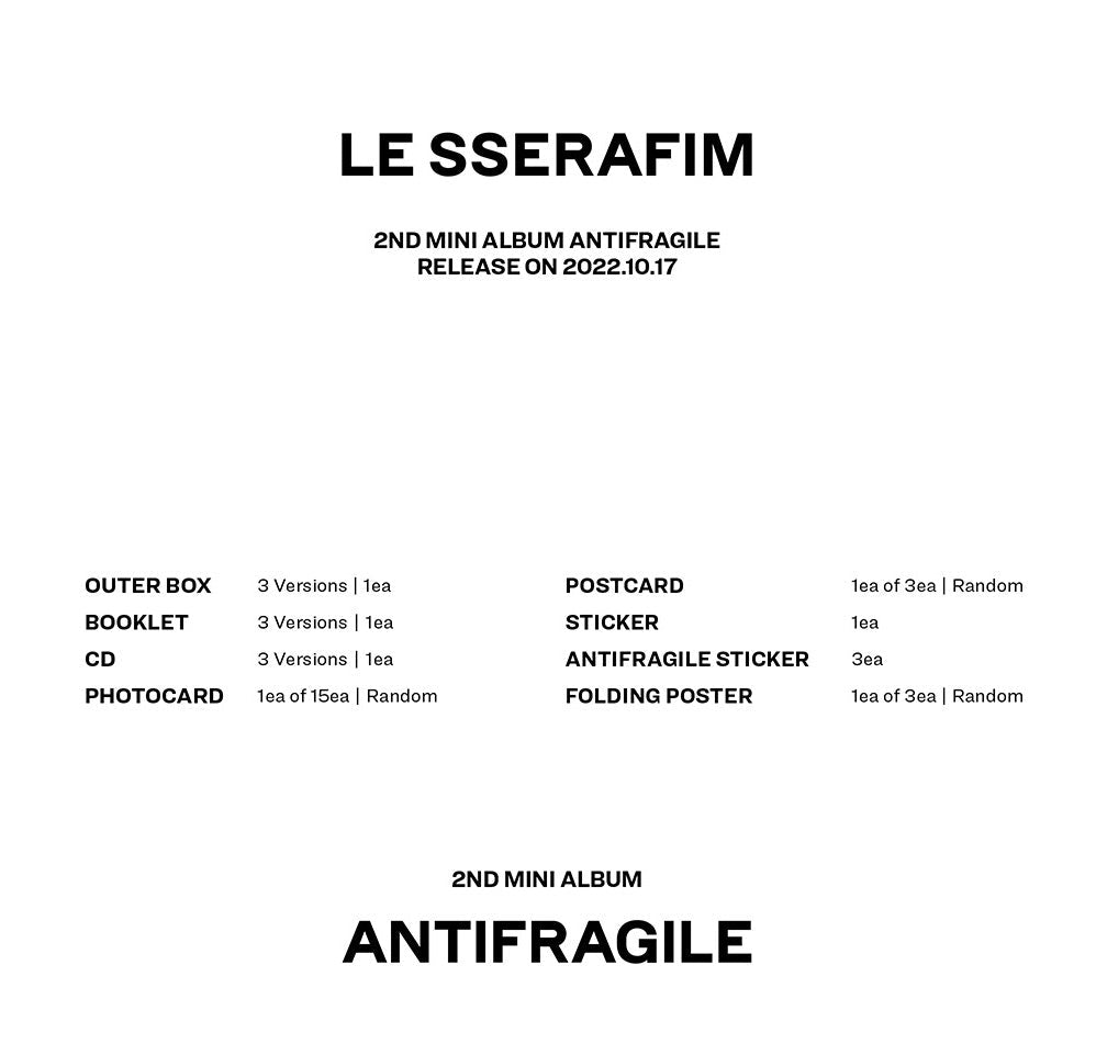 LE SSERAFIM 2nd Mini Album - Antifragile - Osadia Concept Store