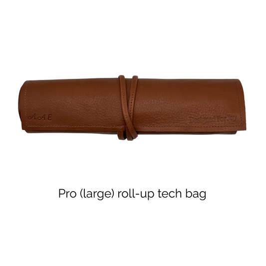 Pro & Mate Leather Tech and Charger Roll-Up Bags