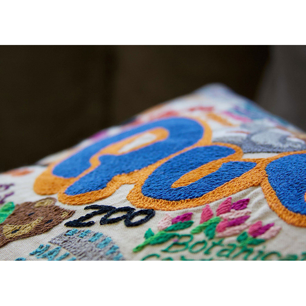 Queens Hand-Embroidered Pillow