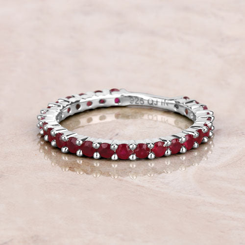 1.04 Carat Genuine Ruby .925 Sterling Silver Ring