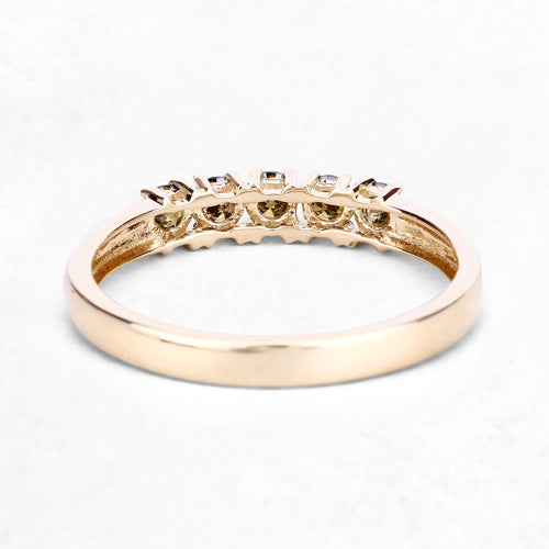 0.46 Carat Genuine Yellow Diamond 14K Yellow Gold Ring (I1-I2)
