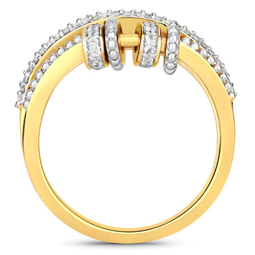 0.20 Carat Genuine White Topaz .925 Sterling Silver Ring