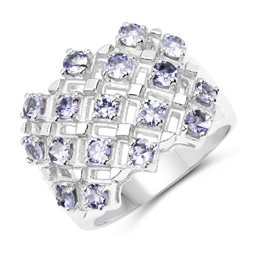 1.53 Carat Genuine Tanzanite .925 Sterling Silver Ring