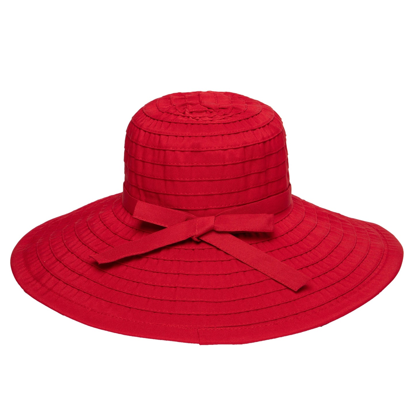 Women's Large Brim Ribbon Hat with a Bow