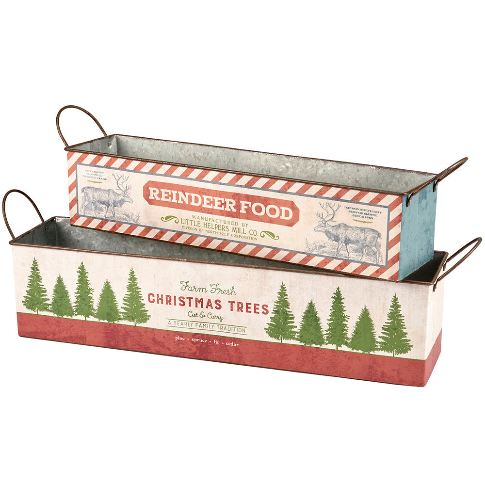 Vintage-Inspired Reindeer Food Tin Set