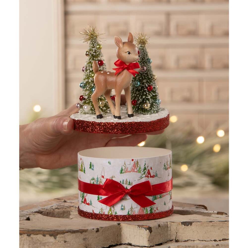 Retro Ruby Reindeer on Box by Bethany Lowe Designs - Osadia Concept Store