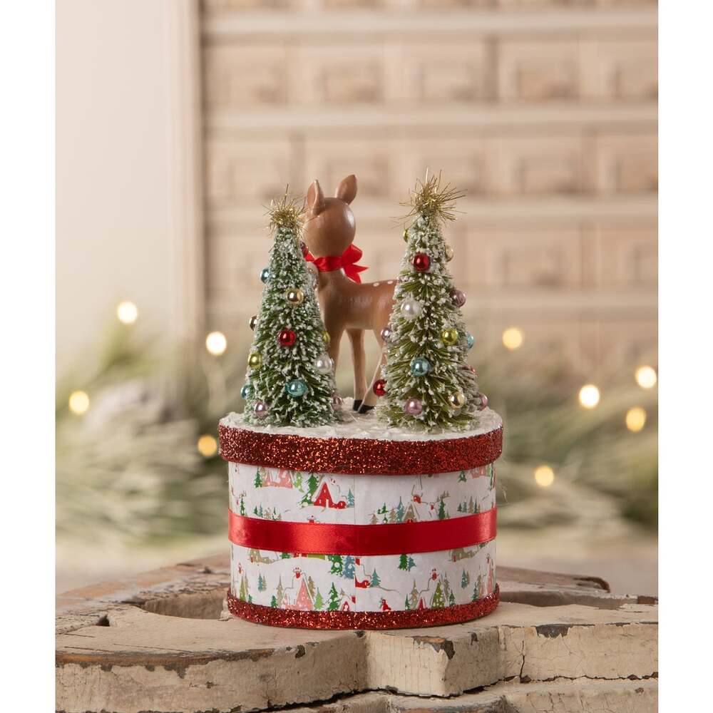 Retro Ruby Reindeer on Box by Bethany Lowe Designs - Osadia Concept Store