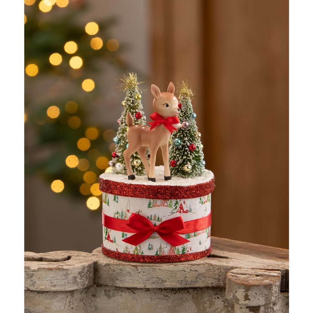 Retro Ruby Reindeer on Box by Bethany Lowe Designs - Osadia Concept Store