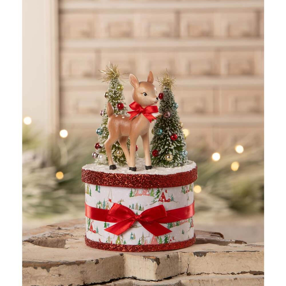 Retro Ruby Reindeer on Box by Bethany Lowe Designs - Osadia Concept Store