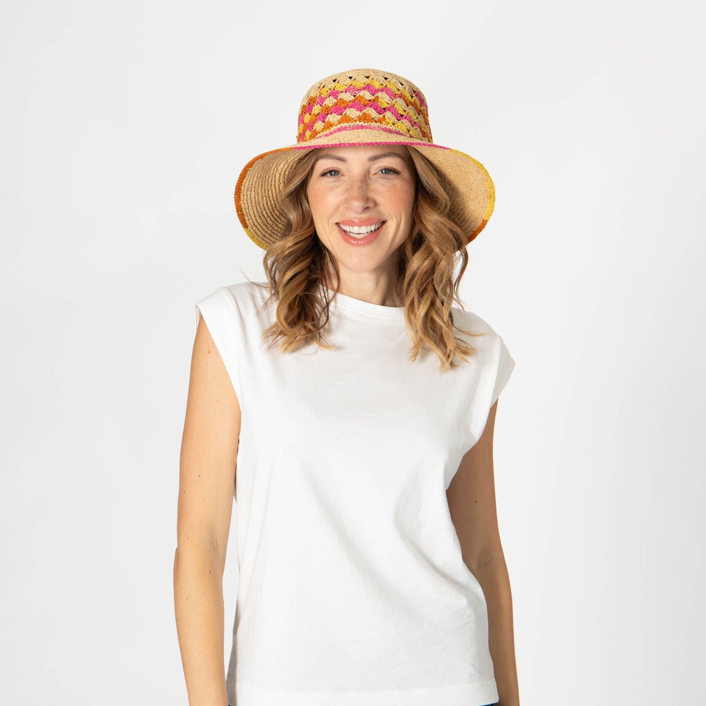 Viviana - Crochet & Braided Raffia Bucket Hat