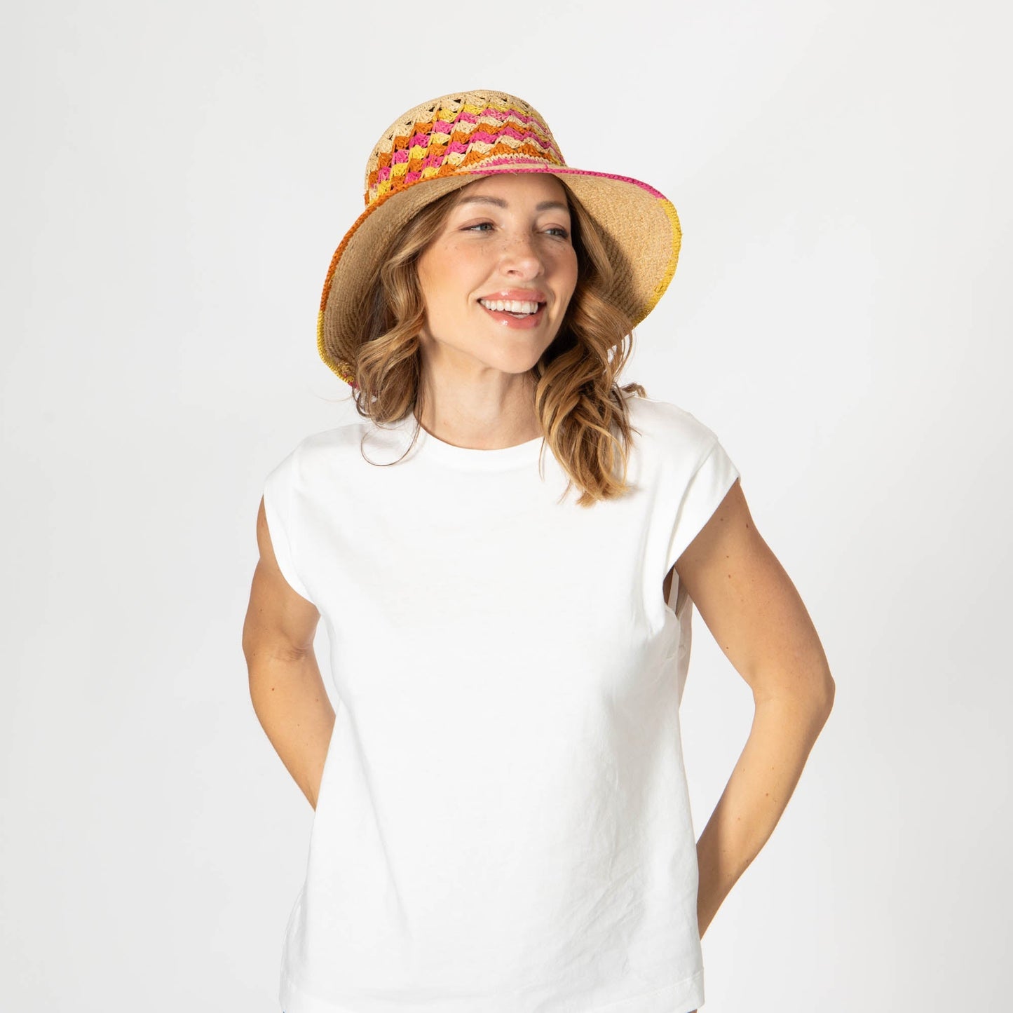 Viviana - Crochet & Braided Raffia Bucket Hat