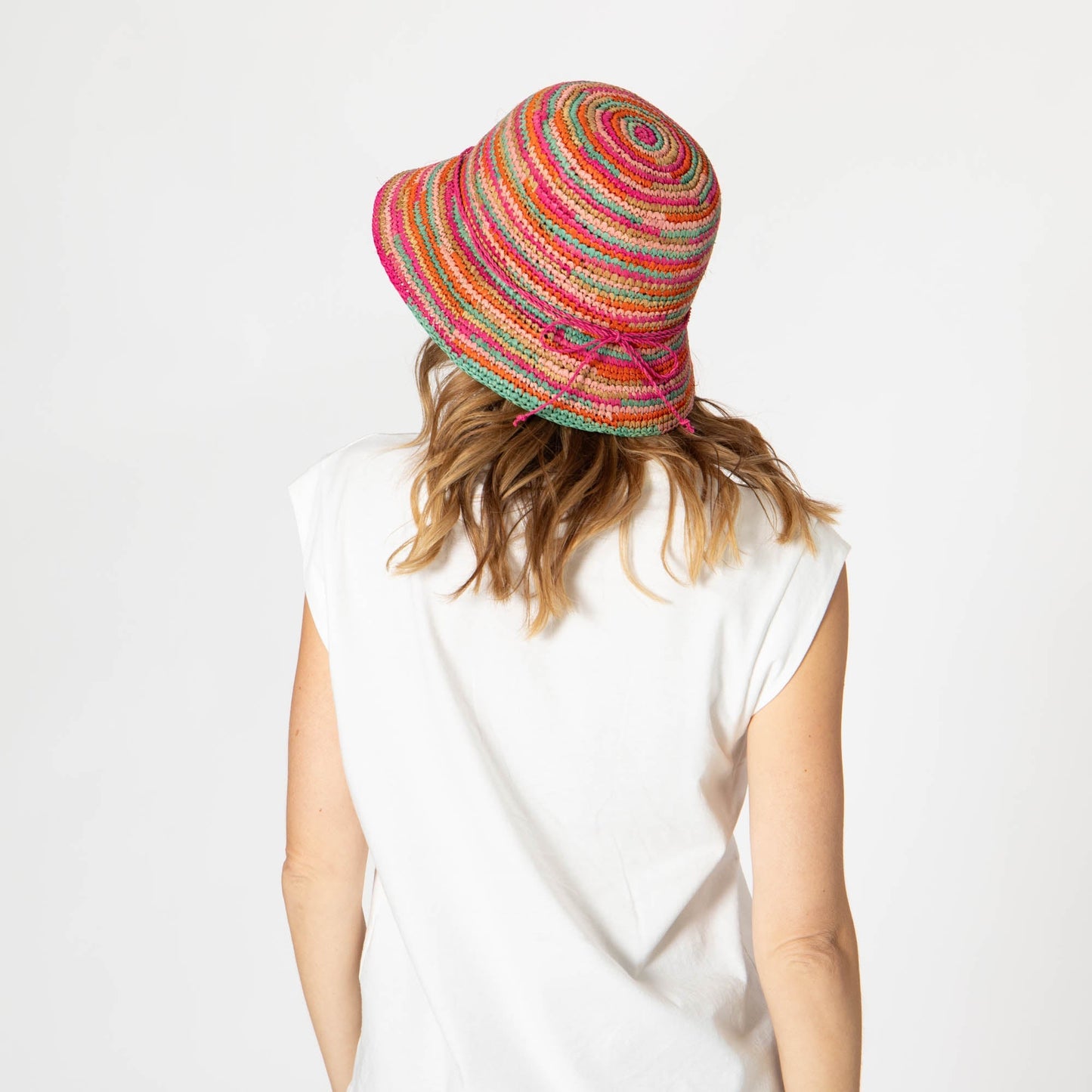 Iris - Women's Crochet Raffia Packable Bucket Hat (RHS3109)
