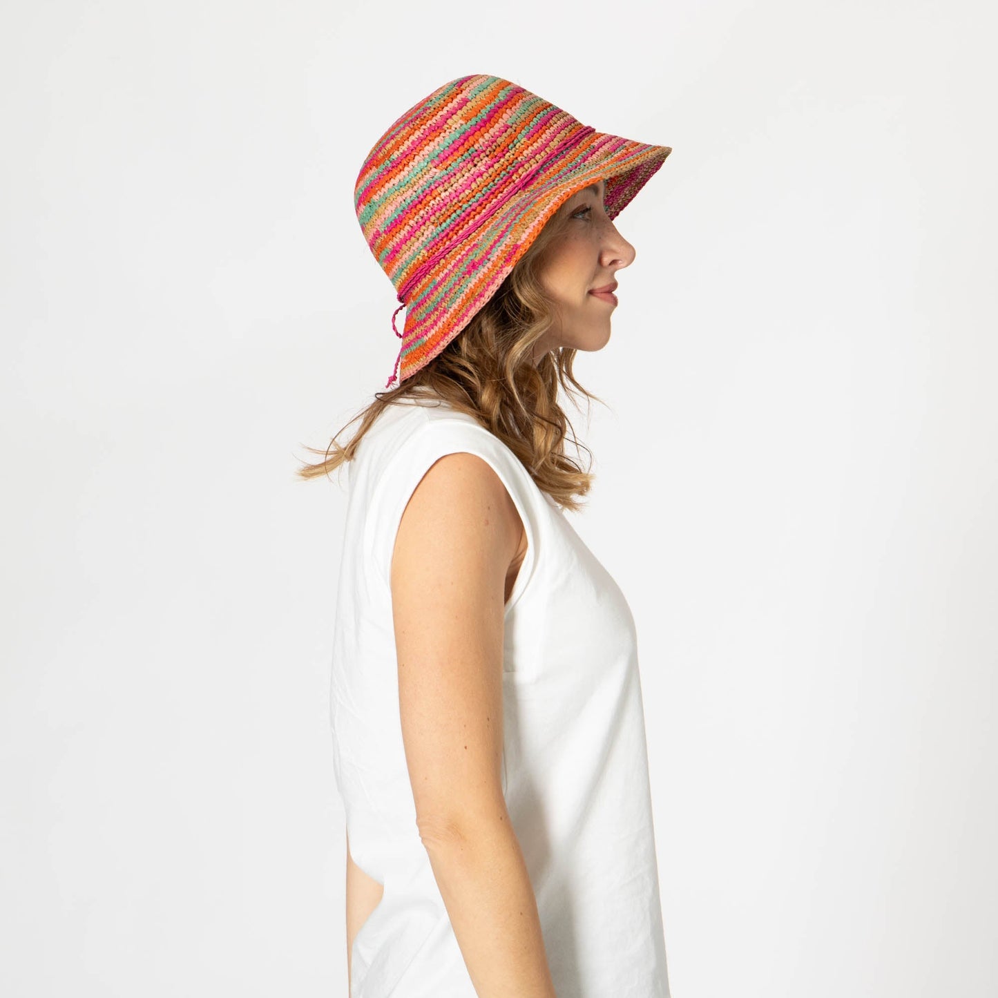 Iris - Women's Crochet Raffia Packable Bucket Hat (RHS3109)